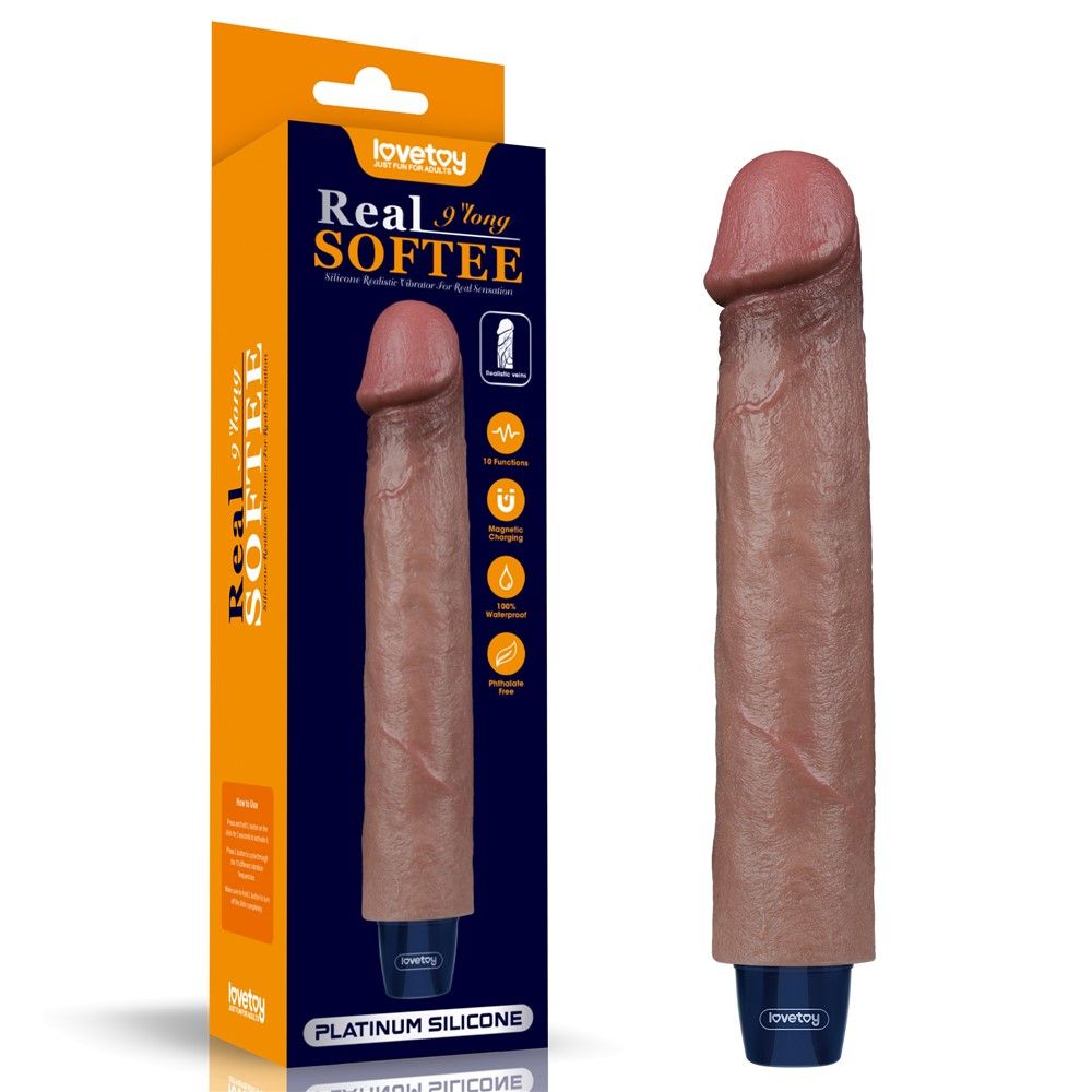 Вибратор Lovetoy Real Softee 9" Platinum Silicone, 22.8 см (коричневый)
