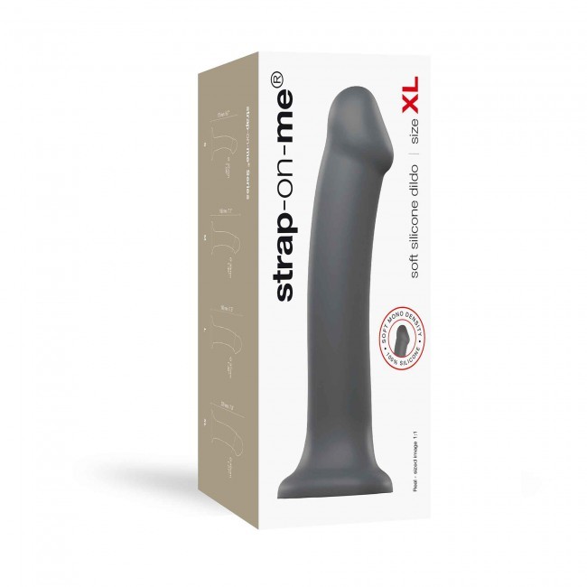 Dildo Strap-On-Me Dual Density Bendable XL, 20 cm (szary)