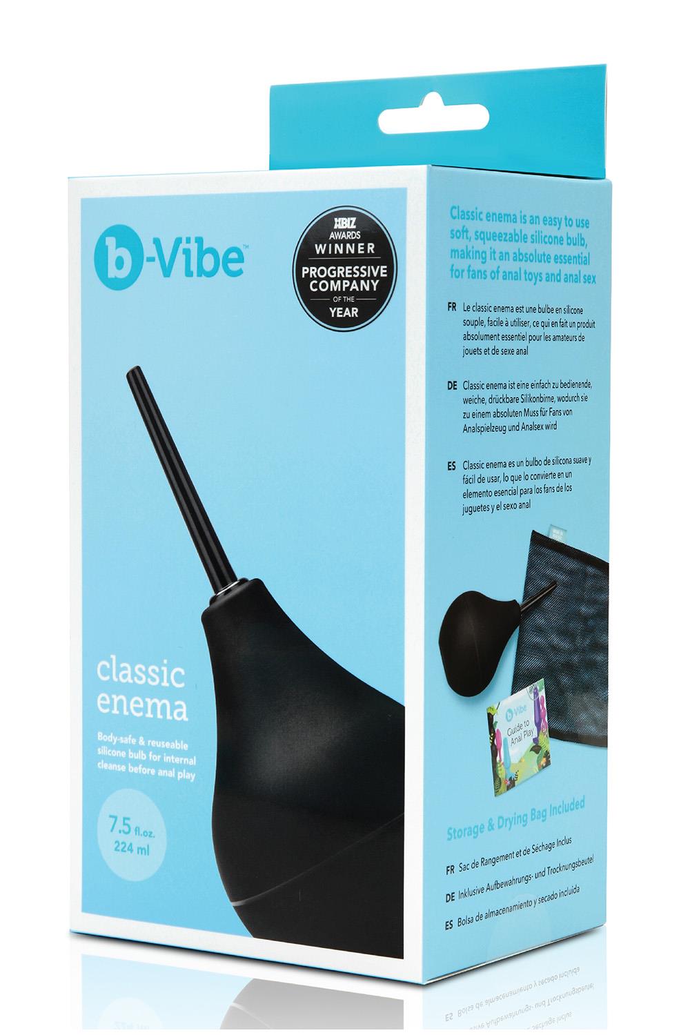 Анальный душ B-Vibe Classic Enema, 225 мл (черный)
