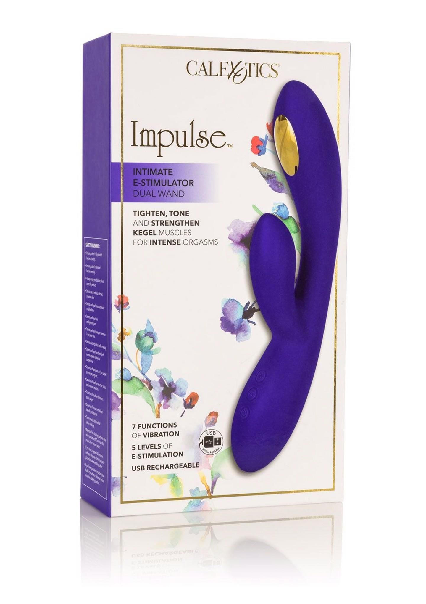 Вибратор-кролик CalExotics Impulse Estim Dual Wand, 21,5 см (фиолетовый)