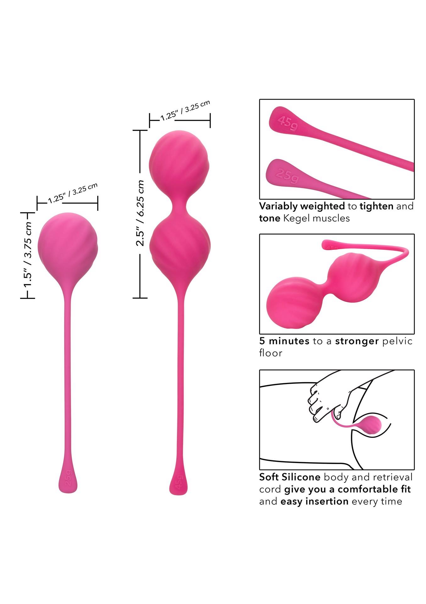 Набор вагинальных шариков Tighten & Tone Kegel Training, 2шт (розовый)