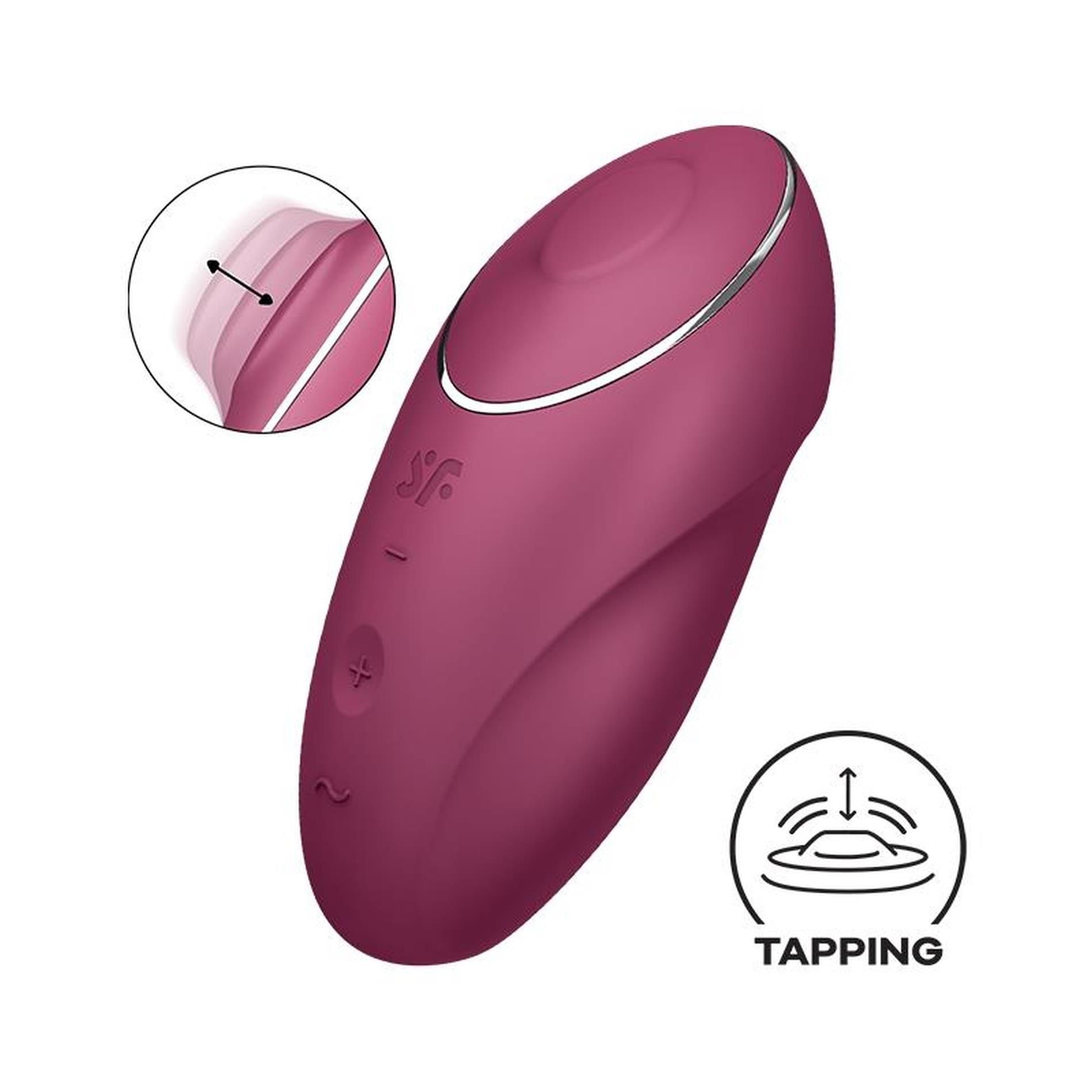 Вибратор для клитора Satisfyer Tap & Climax 1, 11 см (бордовый)