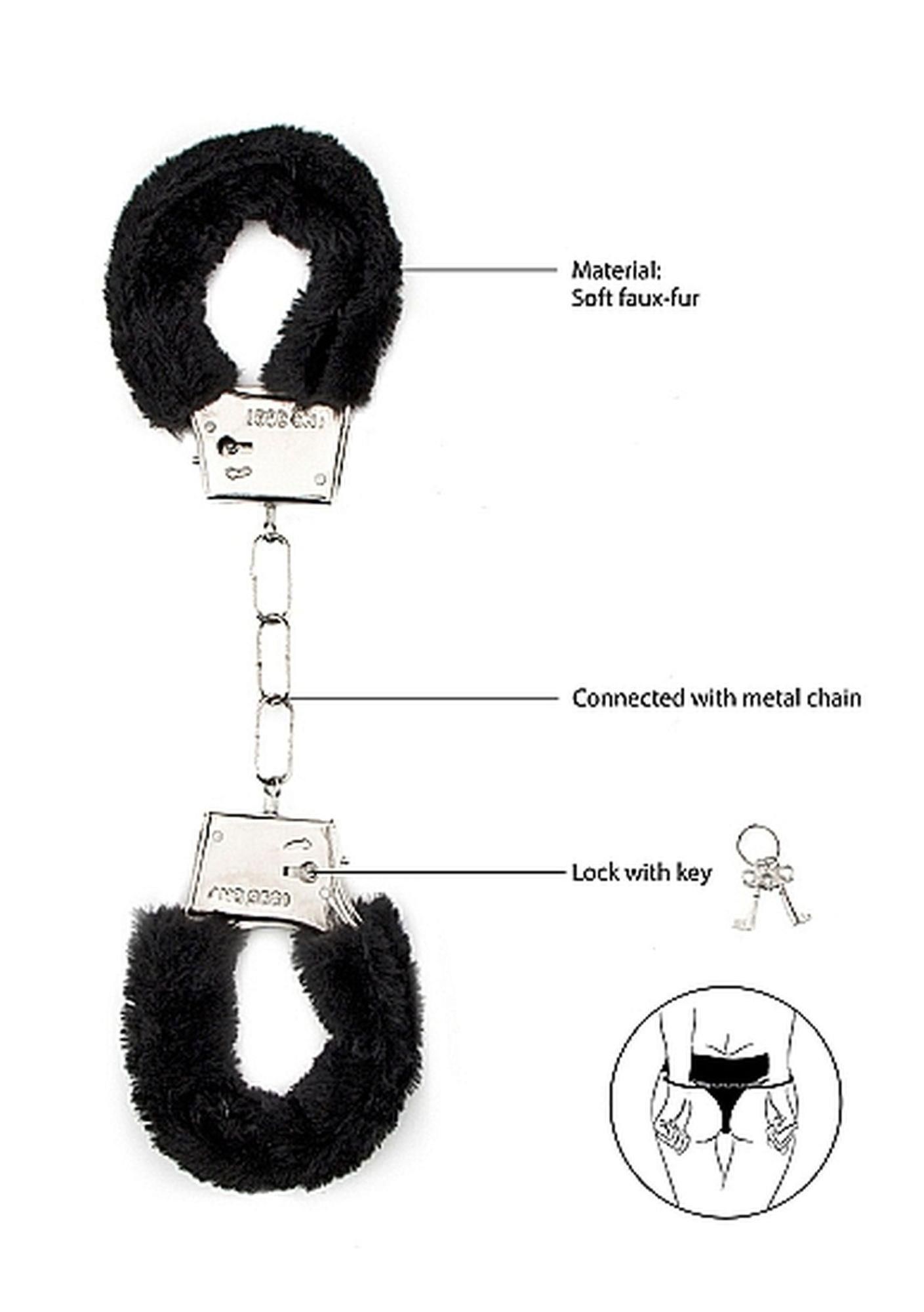Kajdanki ShotsToys Handcuffs Furry (czarny)