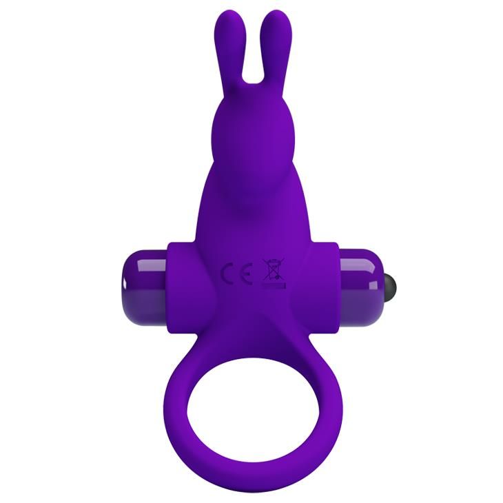 Pierścień wibracyjny Pretty Love Vibro Penis Ring Rabbit, 11,3 cm (fioletowy)