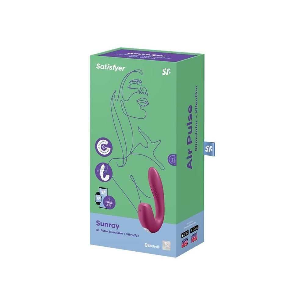 Вакуумний стимулятор клітора з вібрацією Satisfyer Sunray (малиновий)