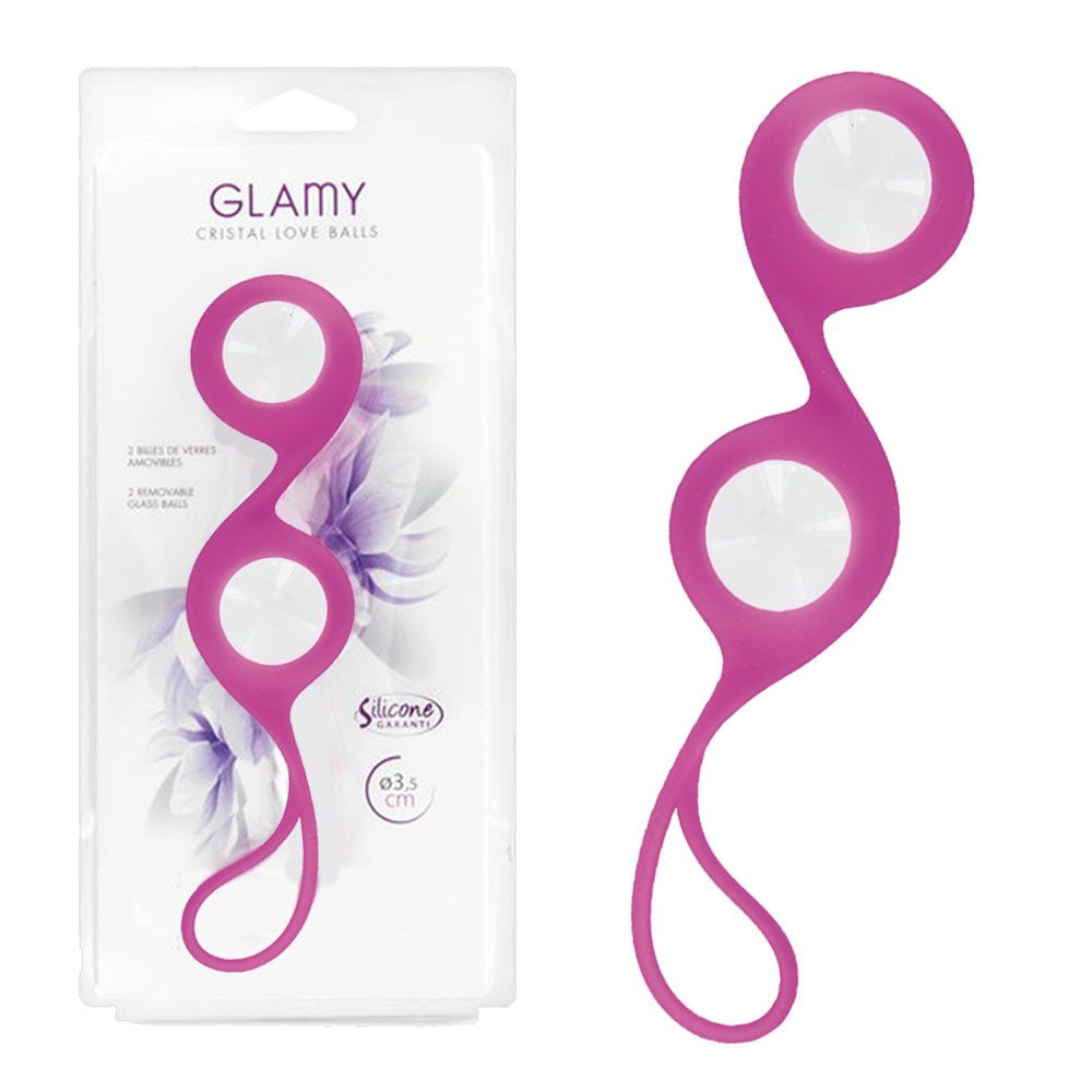 Вагинальные шарики Glamy Cristal Love, 15,5 см (розовый)