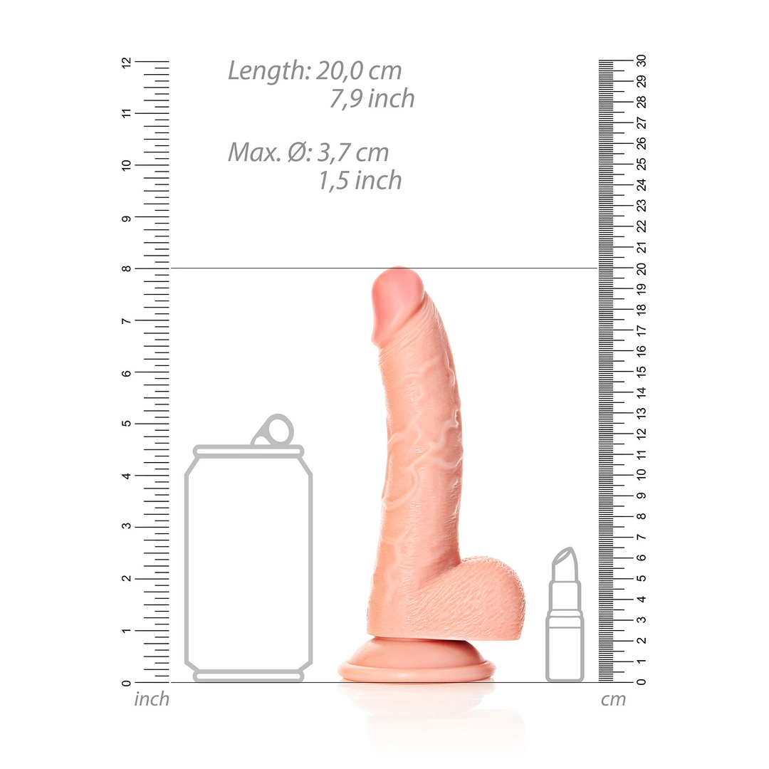 Фаллоимитатор RealRock Curved Realistic Balls 7”, 18 см (телесный)