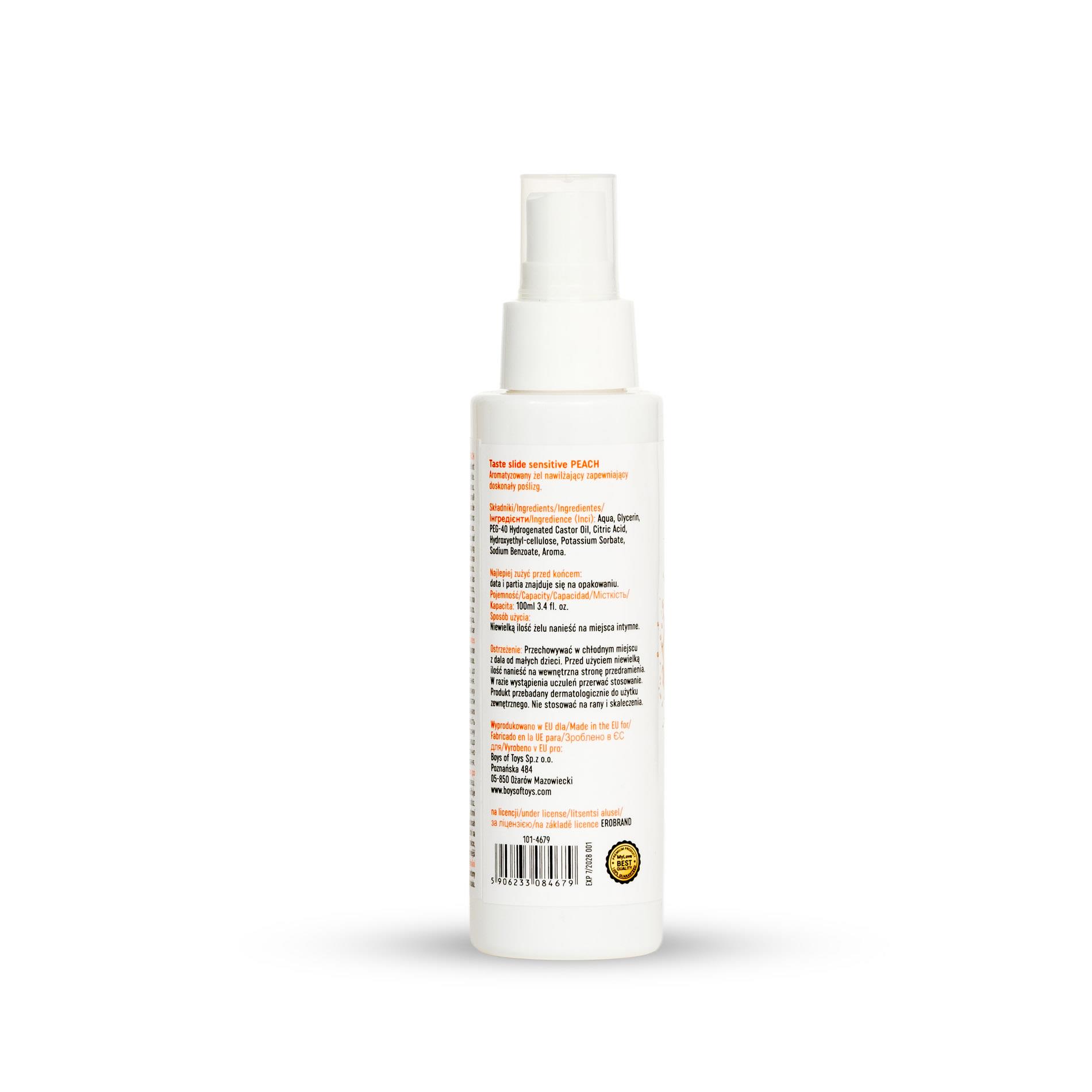 Лубрикант на водной основе MyLove Taste Slide Sensitive Peach, 100 мл