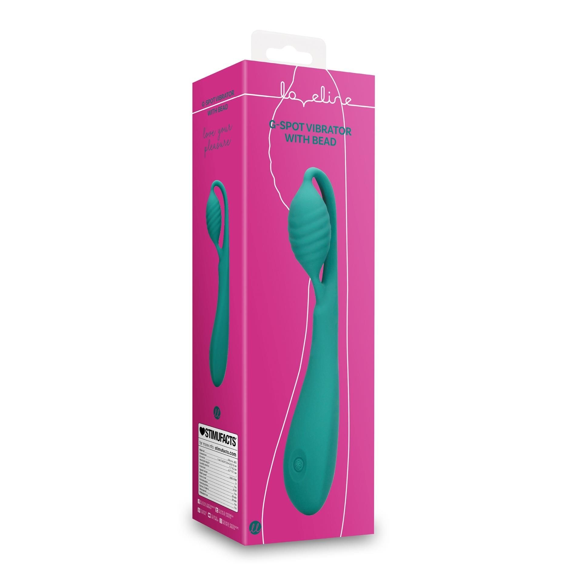 Вибратор Loveline G-Spot With Bead, 21.6 см (зеленый)