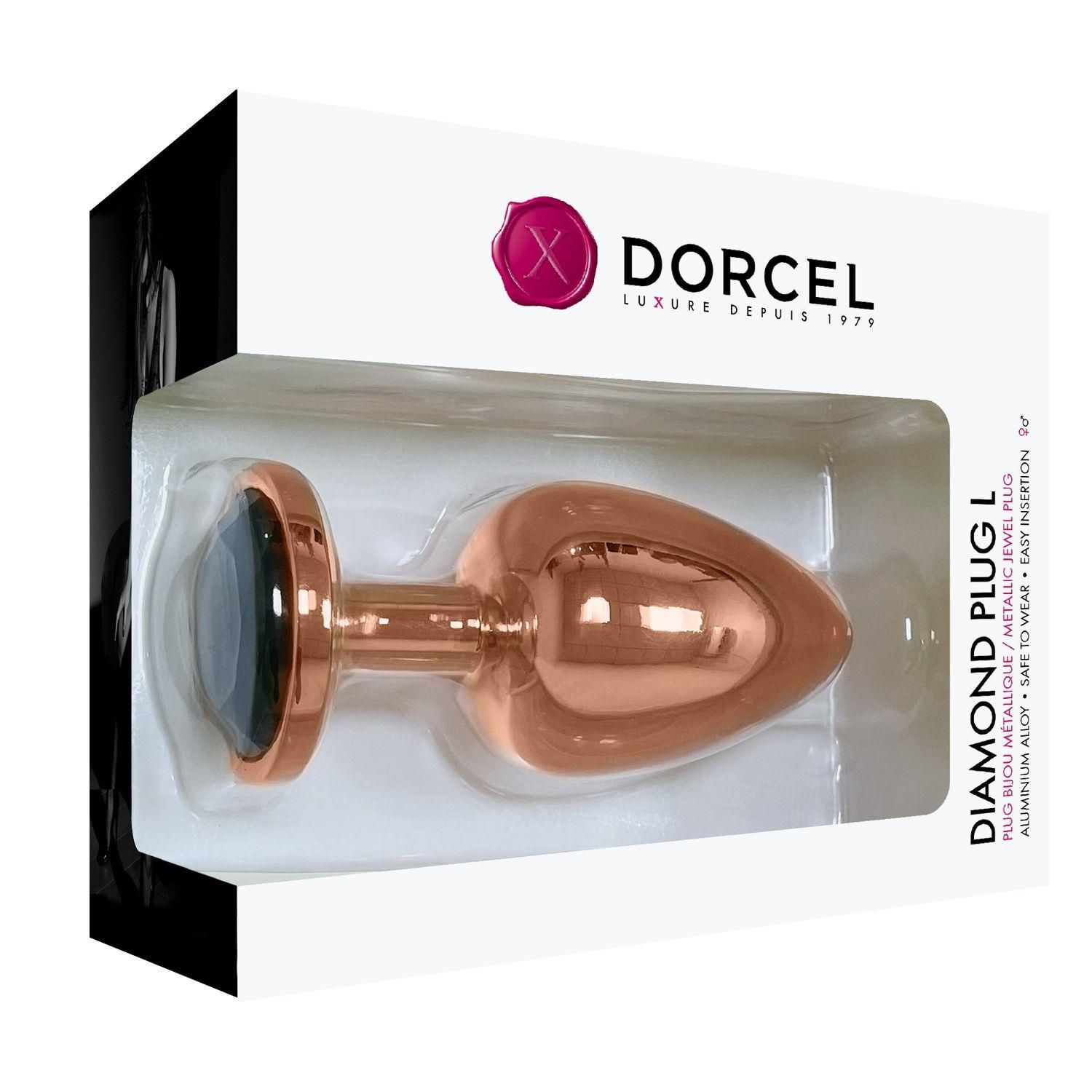 Korek analny z kryształkiem Dorcel Diamond Plug L, 9,5 cm (brązowy)