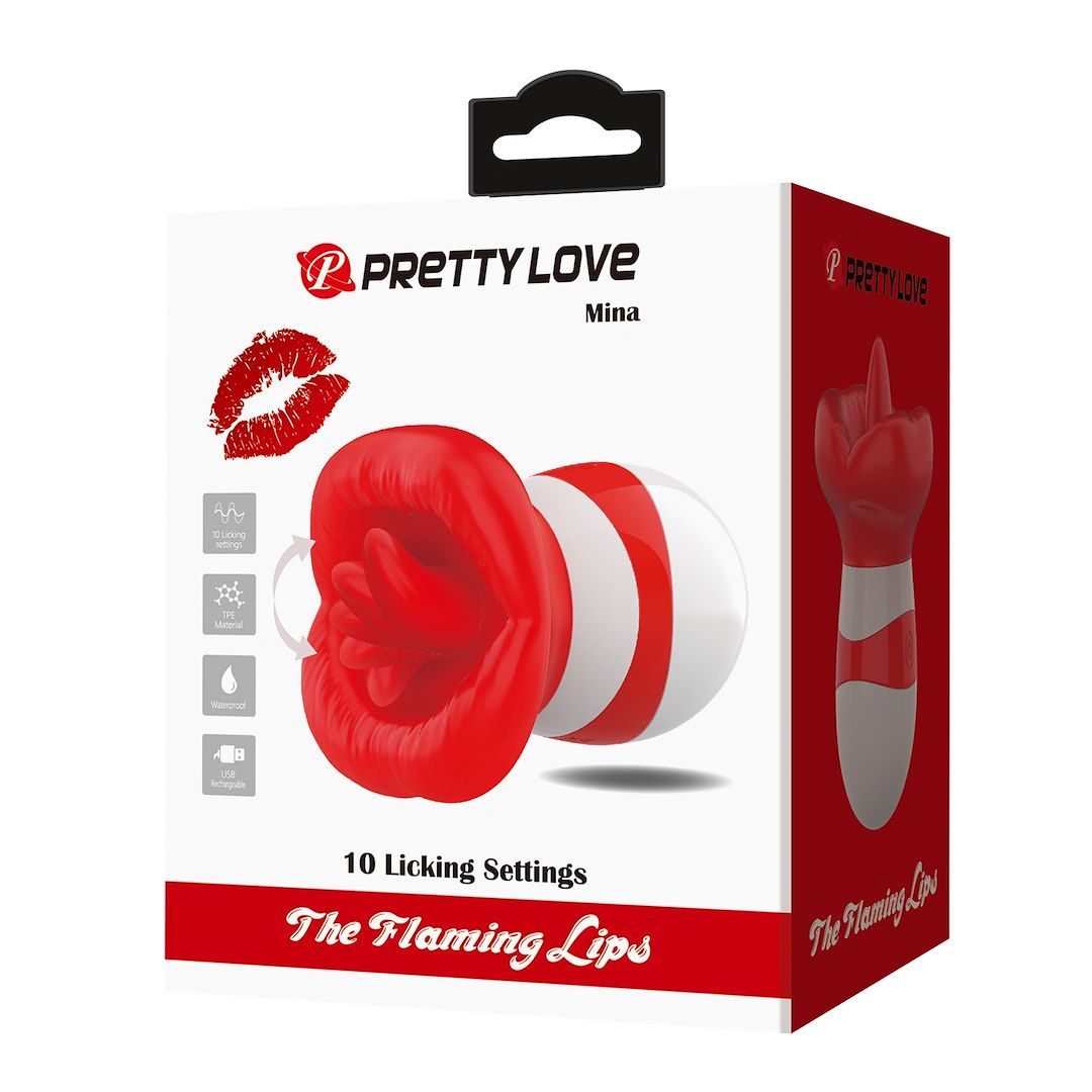Вибратор для клитора Pretty Love The Flaming Lips Mina, 9,5 см (красный)