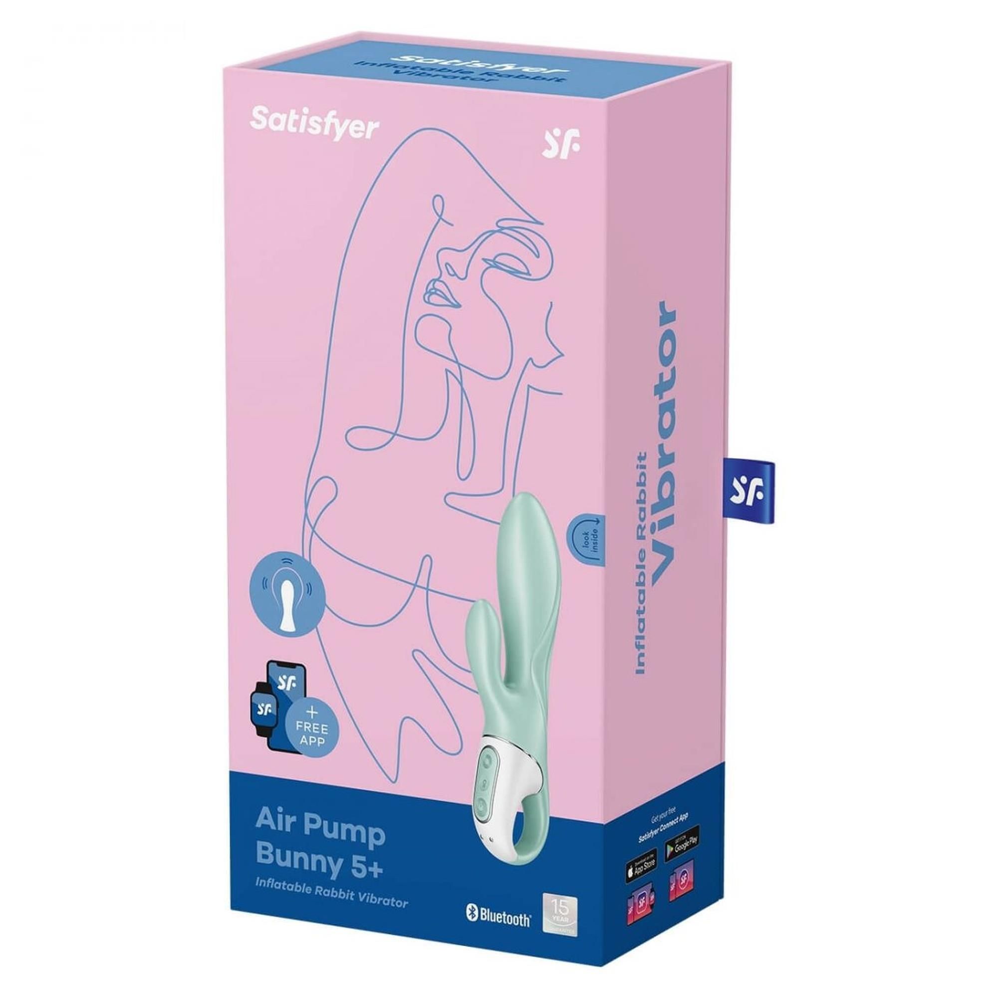 Wibrator królik Satisfyer Air Pump Bunny 5+, 21,5x3,6 cm (mięta)