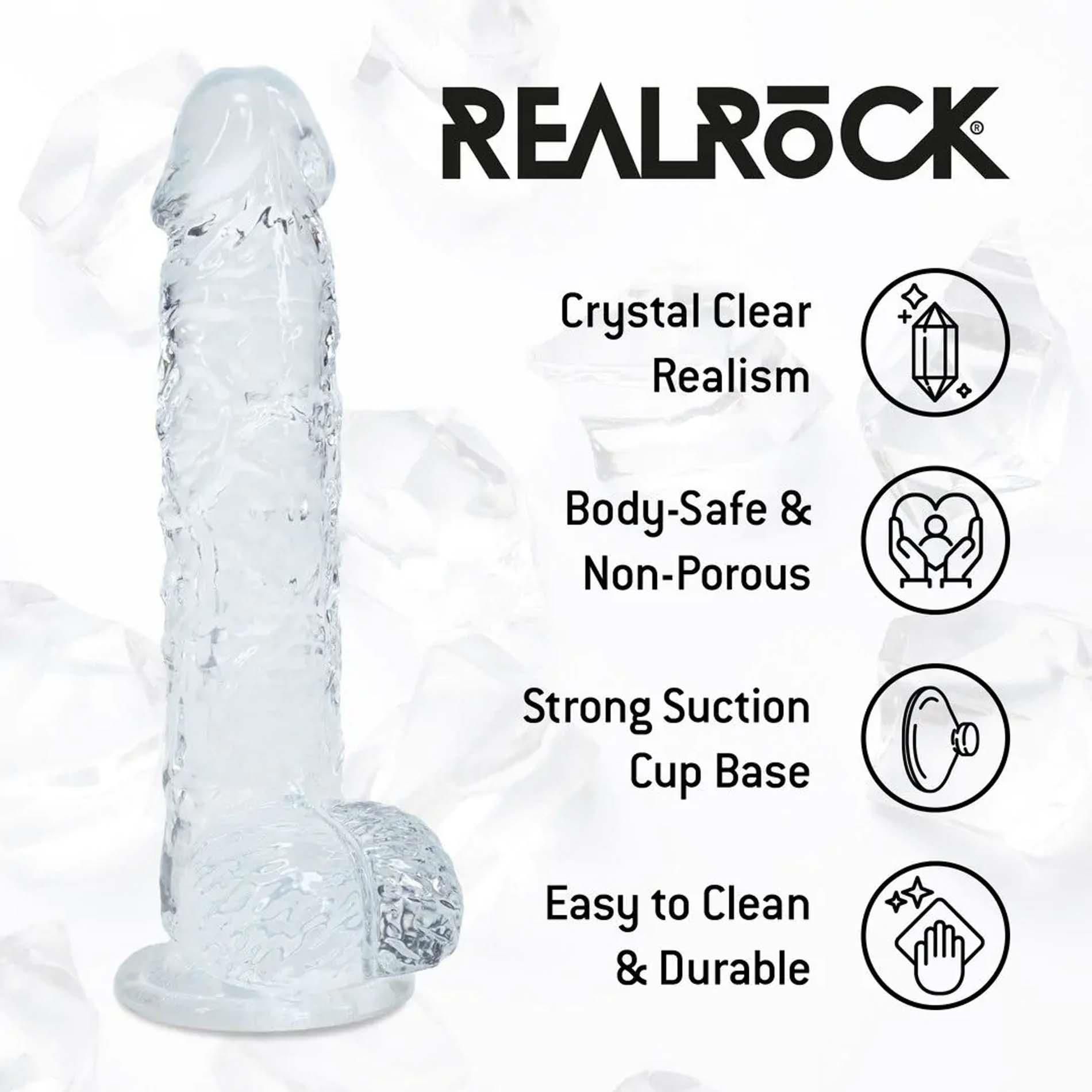 Фаллоимитатор RealRock Realistic 5", 12.7 см (прозрачный)