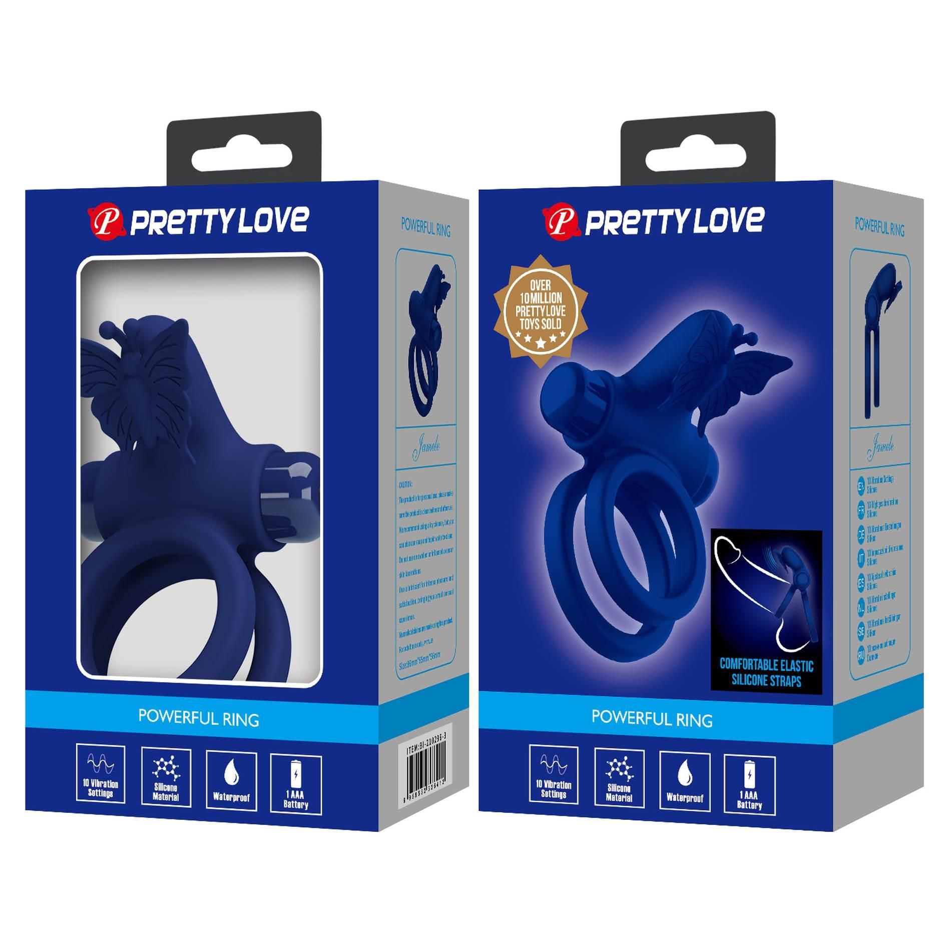 Виброкольцо Pretty Love Passionate Ring (синий)