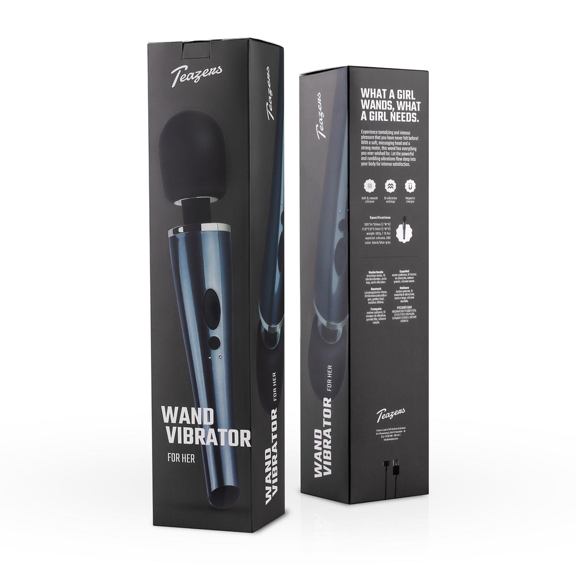 Вибромассажер Teazers Lightning Wand, 32 см (черный)