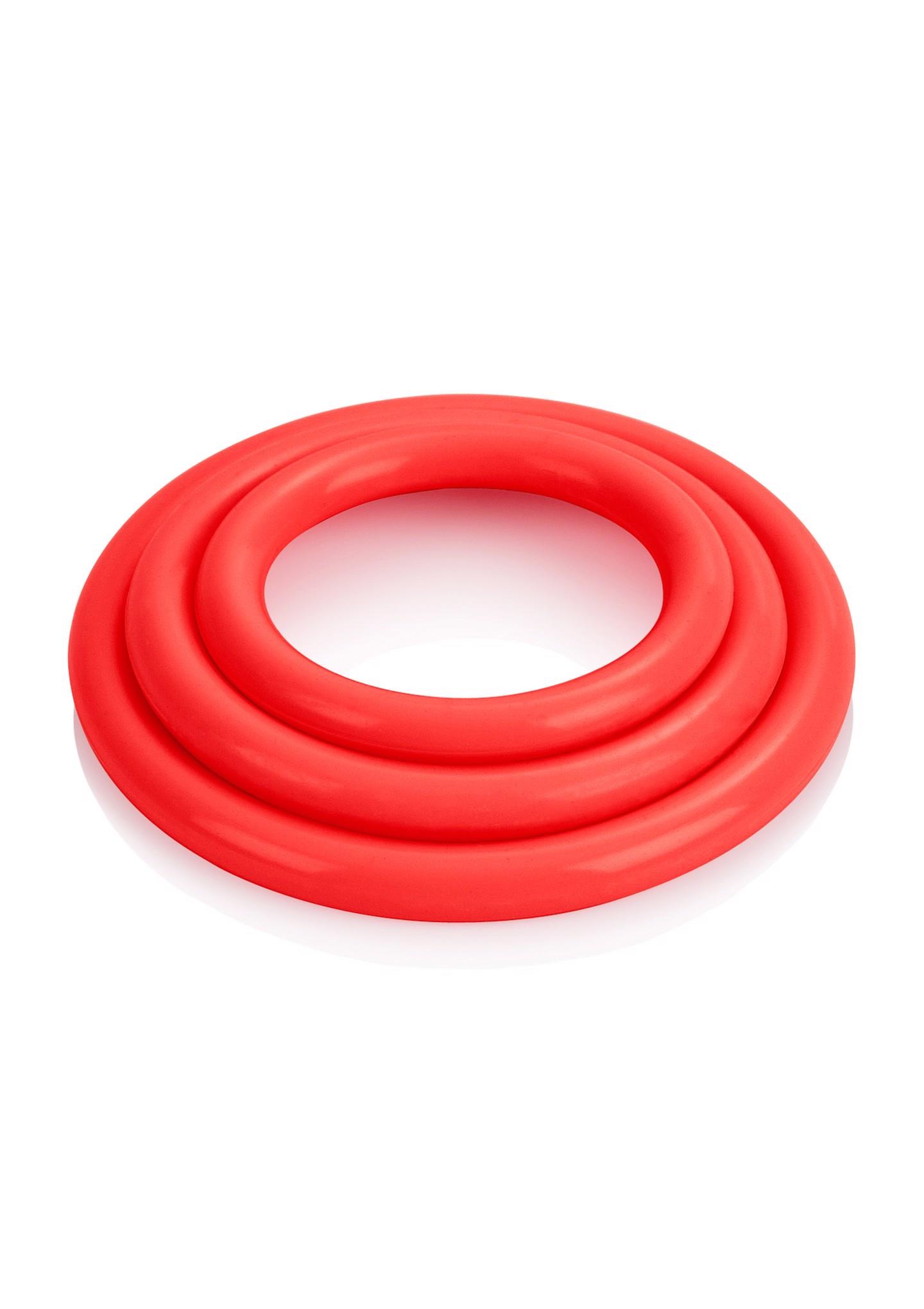 Эрекционное кольцо Calexotics Tri-Rings, 3 шт (красный)