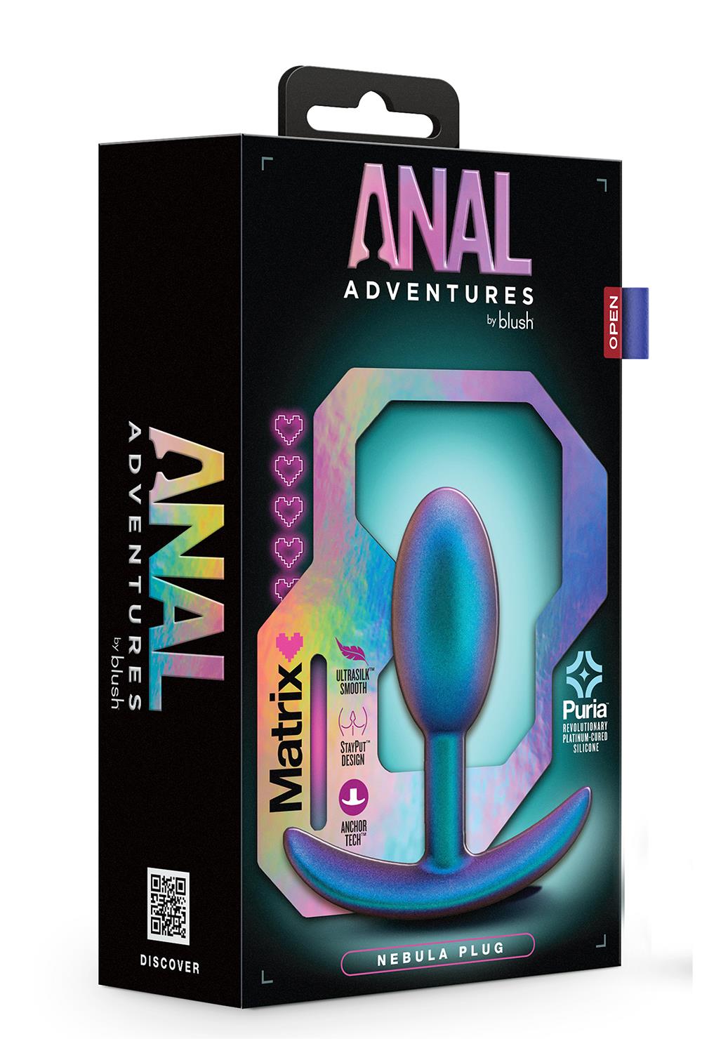 Korek analny Anal Adventures Matrix Nebula Plug, 8.9 cm (fioletowy)