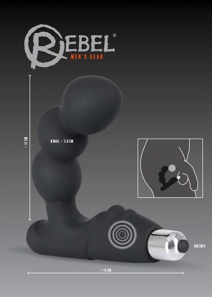 Стимулятор простаты Rebel Prostate Stimulator, 14 см (черный)