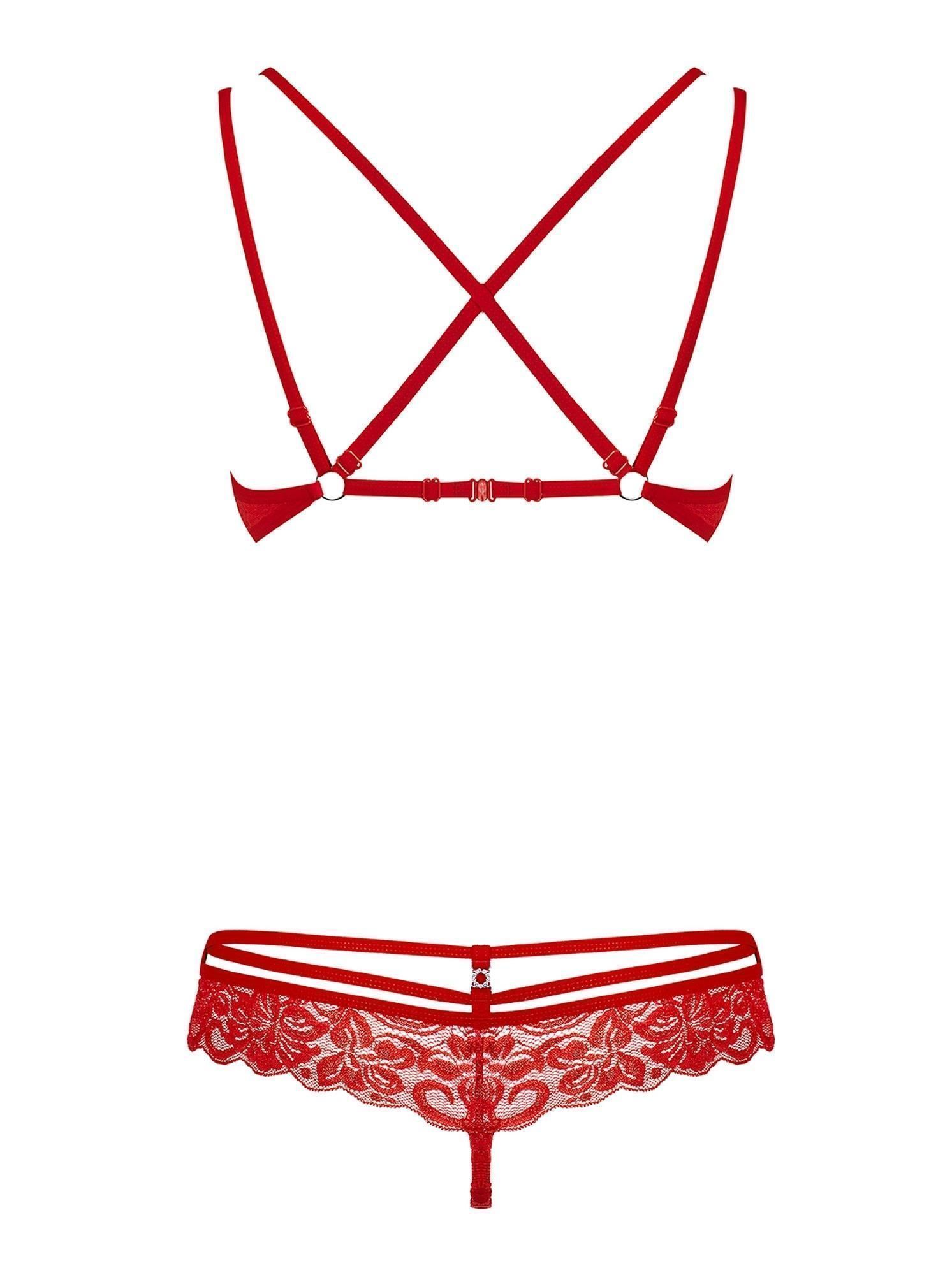 Комплект белья Obsessive 860-SET-1, S/M (красный)