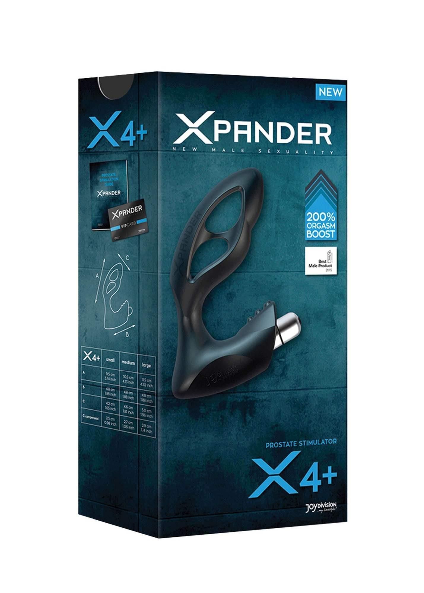 Стимулятор простаты Xpander X4+ Rechargeable Small, 13.5 см (черный)