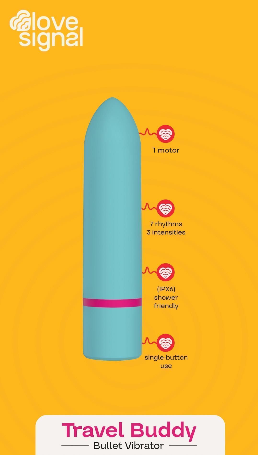 Mini wibrator Dream Toys Travel Buddy, 10 cm (turkusowy)