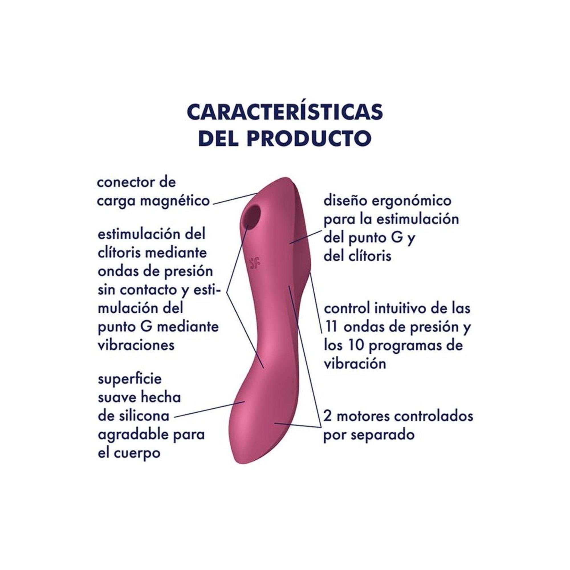 Вакуумний стимулятор клітора з вібрацією Satisfyer Curvy Trinity 3 (червоний)