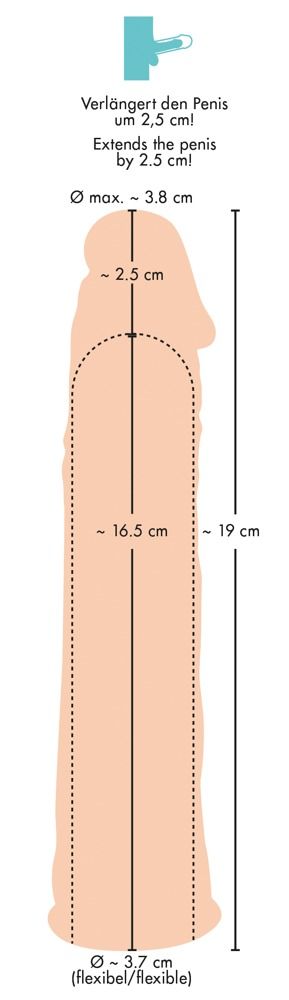 Насадка на пенис Orion Silicone Extension, 19 см (телесный)