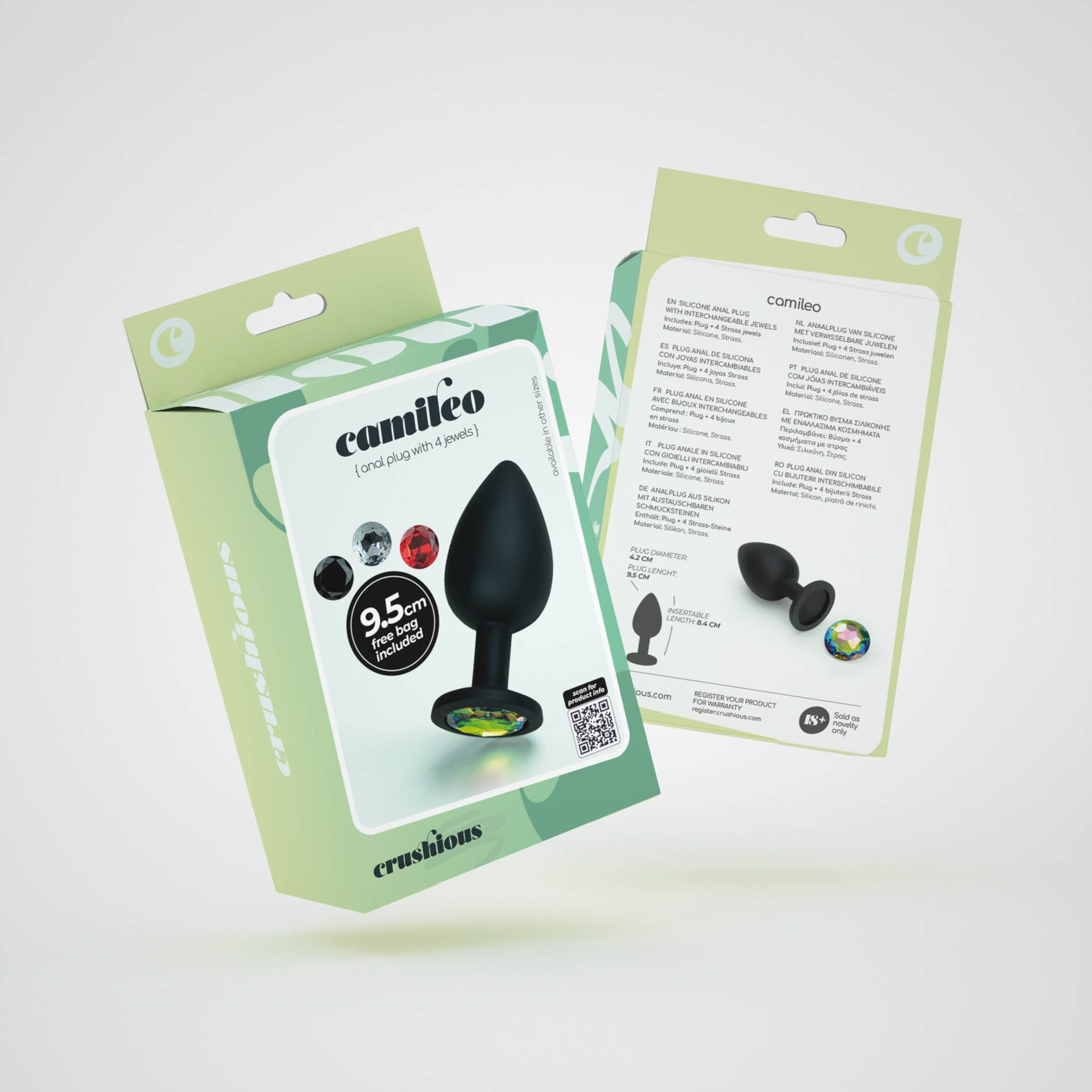 Korek analny Crushious Camileo L, 9.5 cm (czarny)