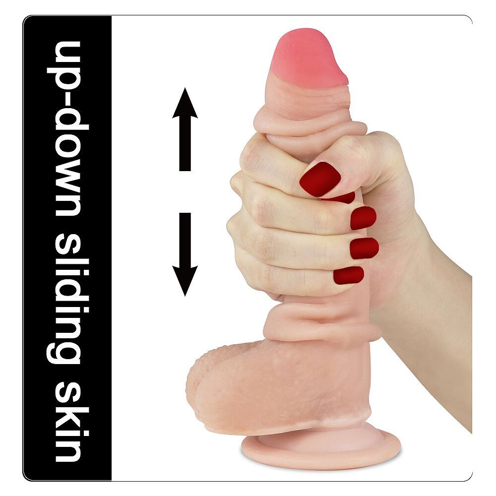 Фаллоимитатор LoveToy Sliding Skin Dong, 15,5 см (телесный)