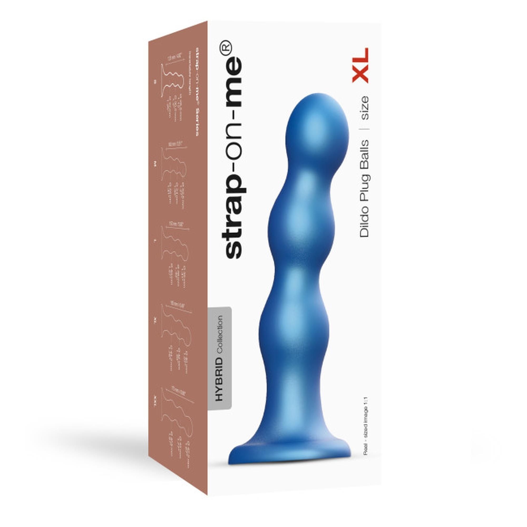 Фаллоимитатор Strap-on-me Balls, 18 см (голубой)