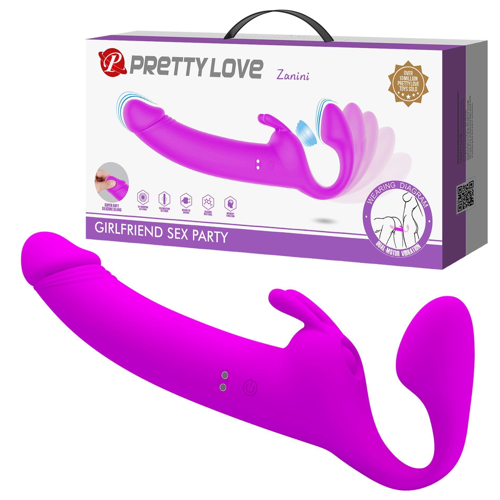 Страпон Pretty Love Zanini, 28.3 см (розовый)