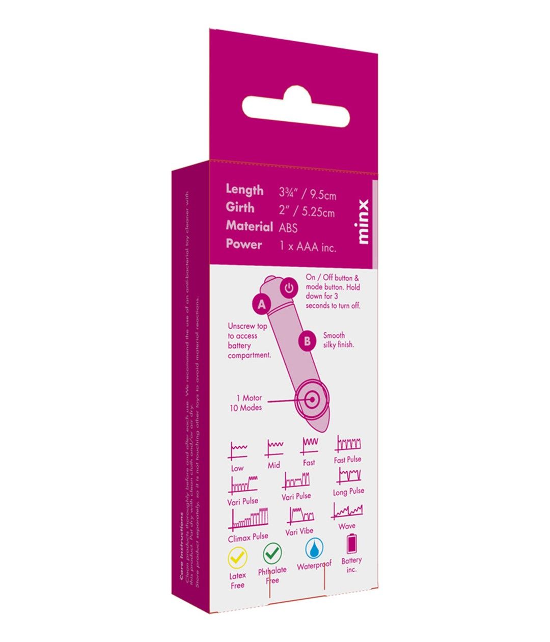 Мини-вибратор Minx Blossom, 9,5 см (черный)