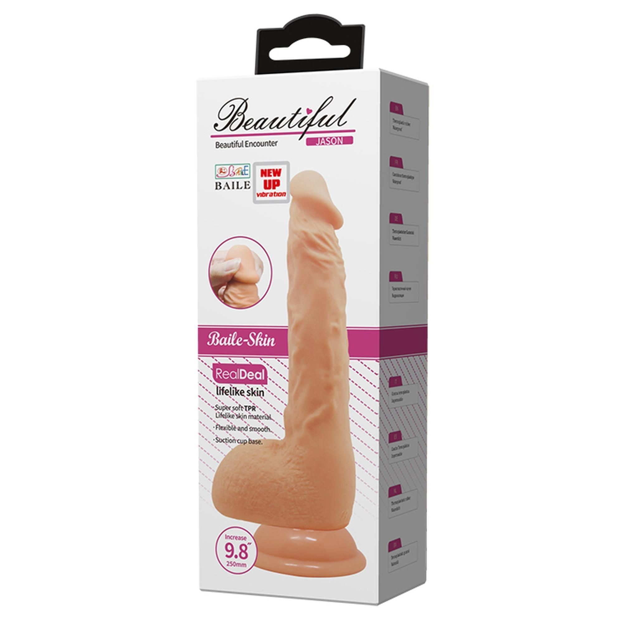 Реалистичный вибратор Baile Beautiful Encounter Jason, 25 см (телесный)