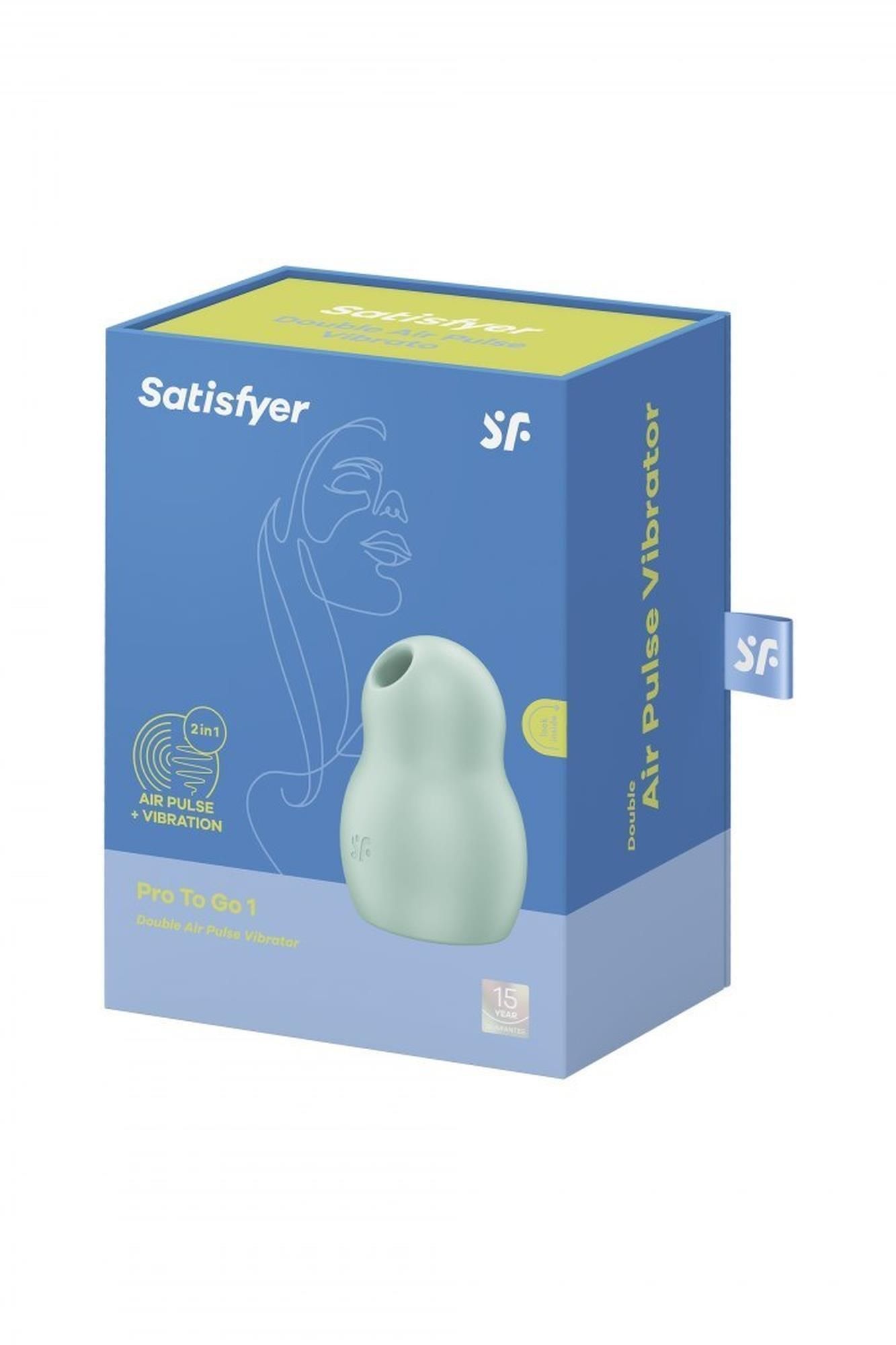 Вакуумный стимулятор клитора с вибрацией Satisfyer Pro To Go 1 (мятный)