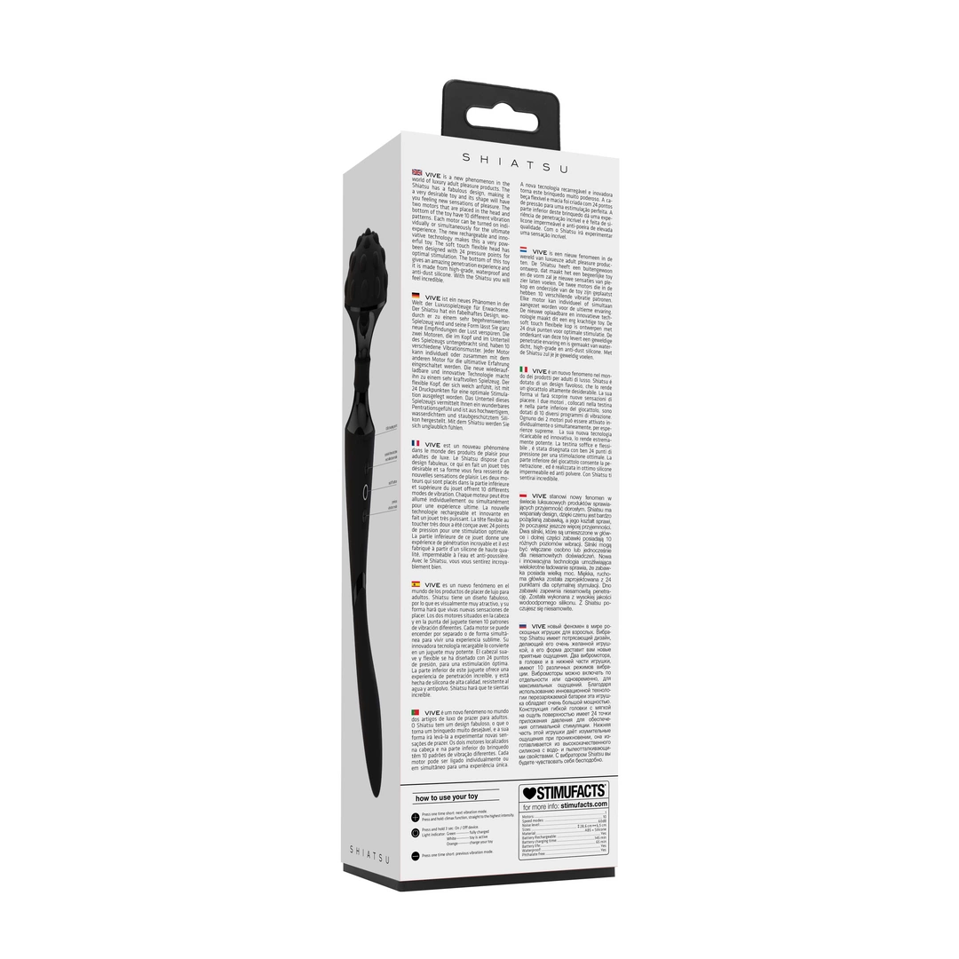 Вибромассажер Vive Shiatsu Bendable Massager Wand, 28.6 см (черный)