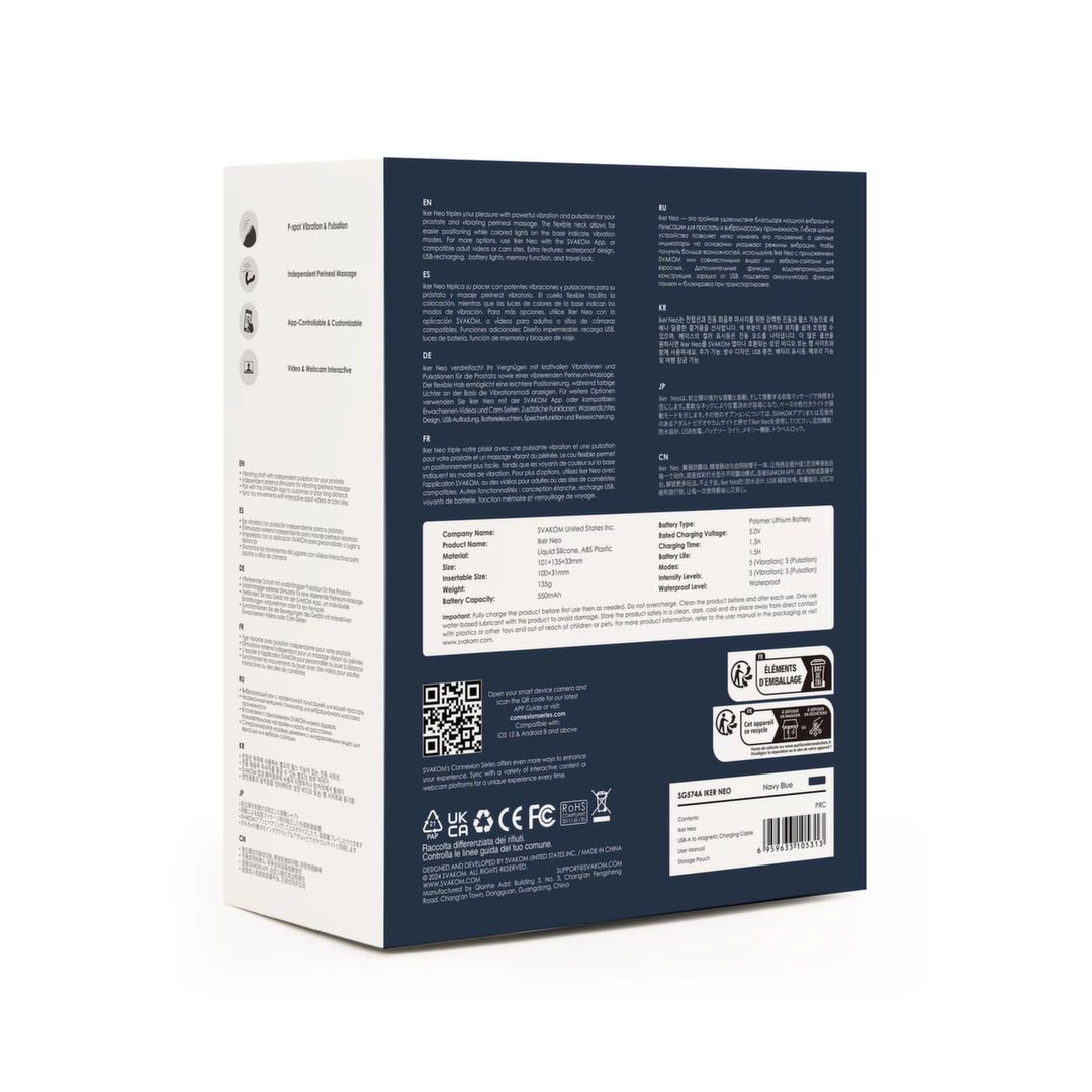 Stymulator prostaty Svakom Iker Neo, 13.5 cm (niebieski)