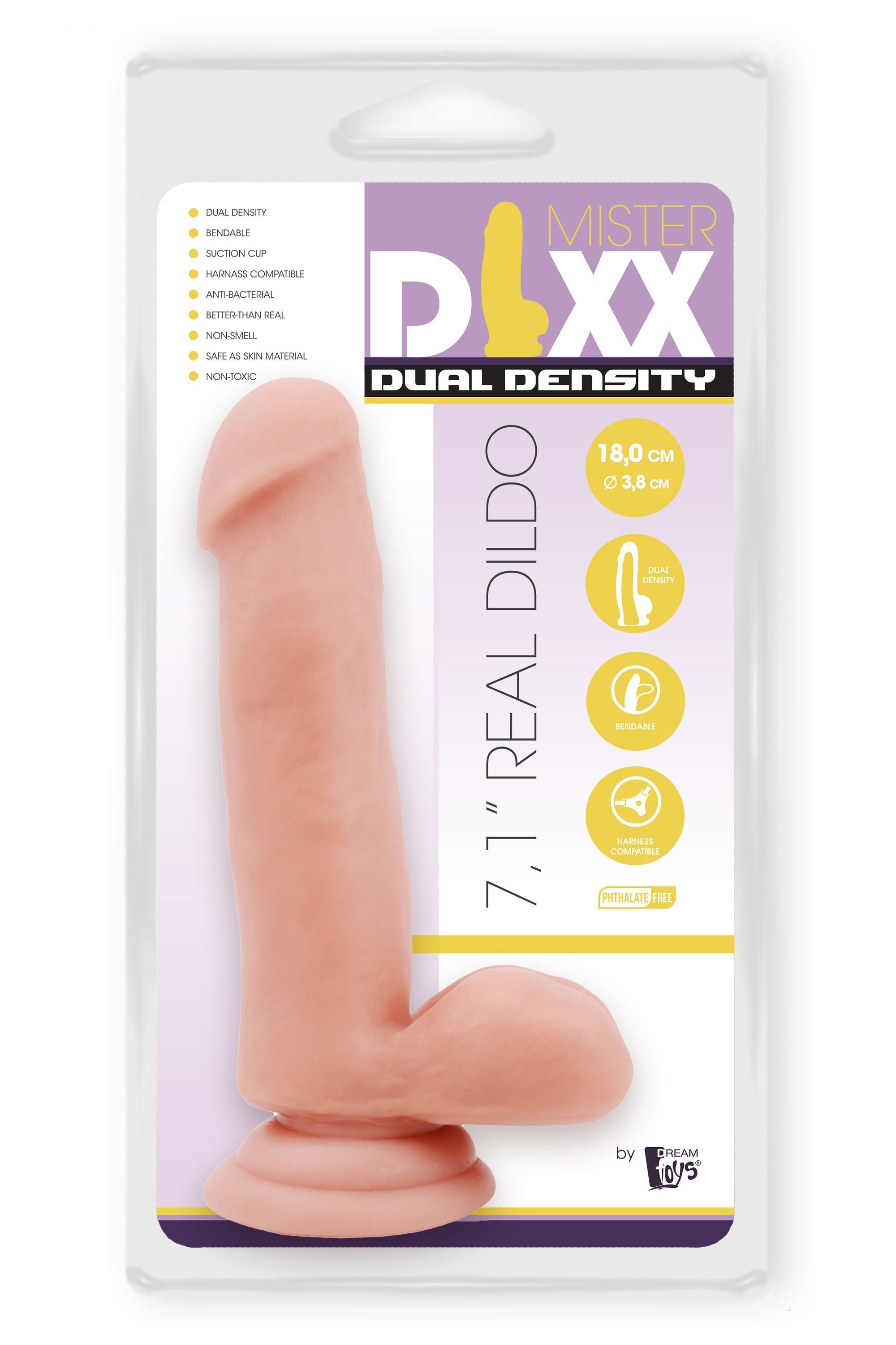 Фаллоимитатор DreamToys Mr.Dixx, 18 см (телесный)