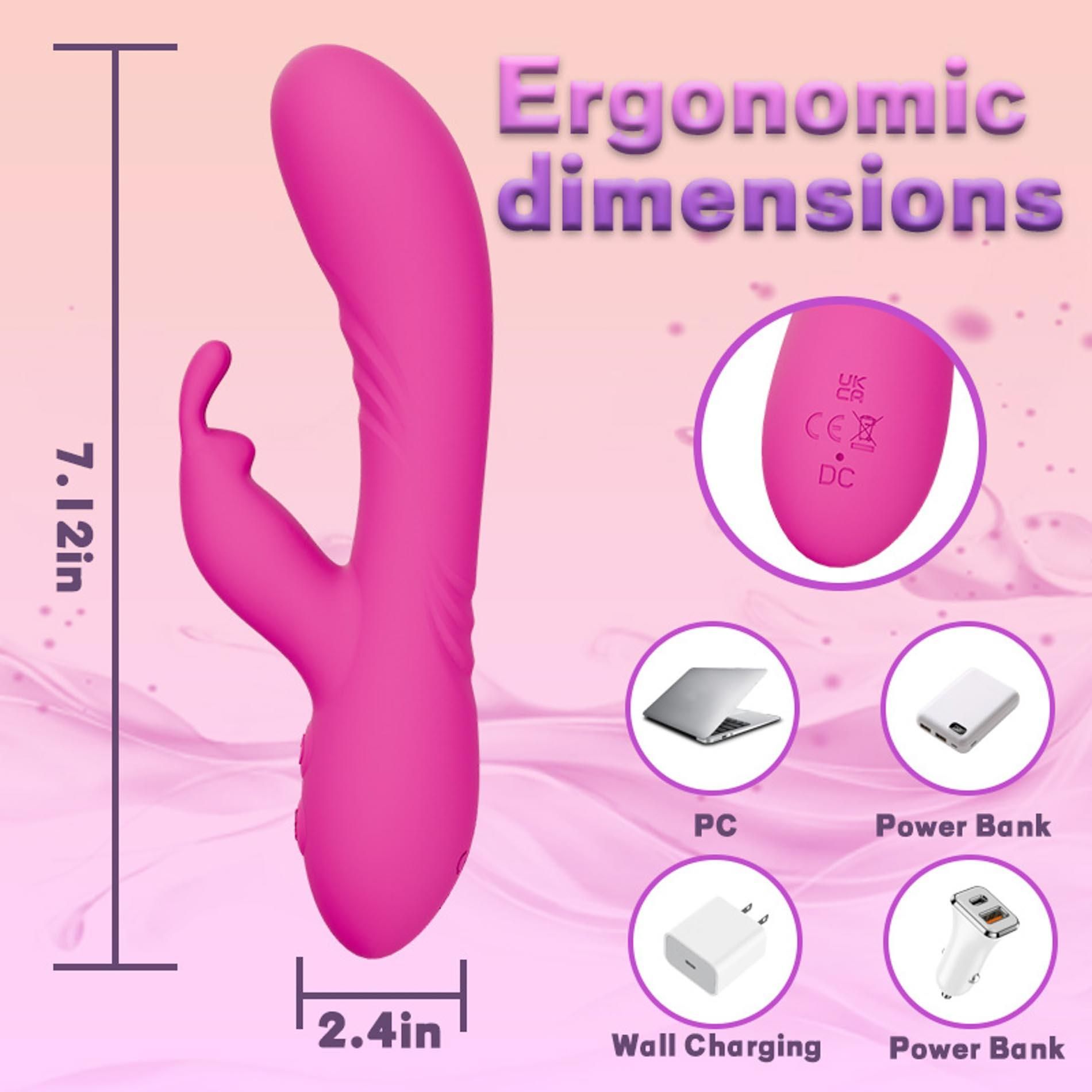 Wibrator królik B - Series Cute Jade, 17.8 cm (różowy)