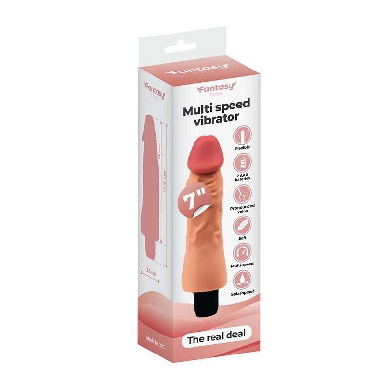 Wibrator Fantasy Real Deal, 17.8 cm  (w kolorze cielistym)