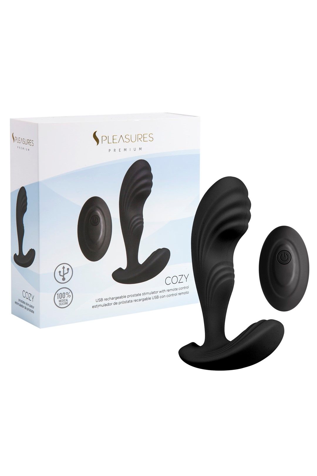 Стимулятор простаты Pleasures Cozy, 12 см (черный)