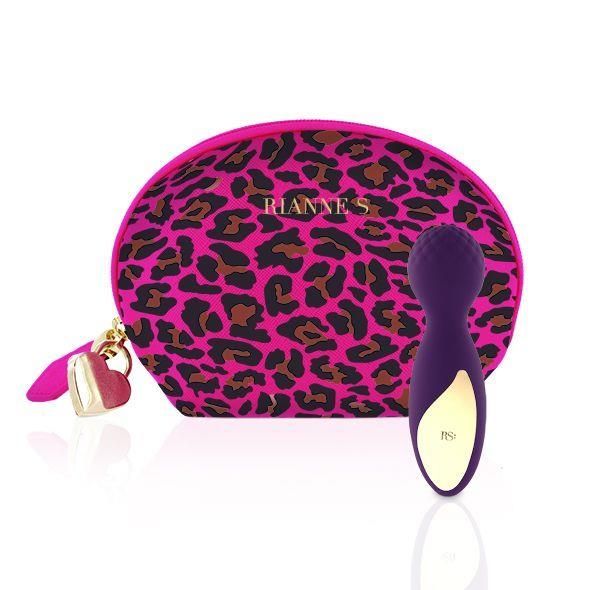 Вибромассажер Rianne S Lovely Leopard Mini Wand, 12 см (фиолетовый)
