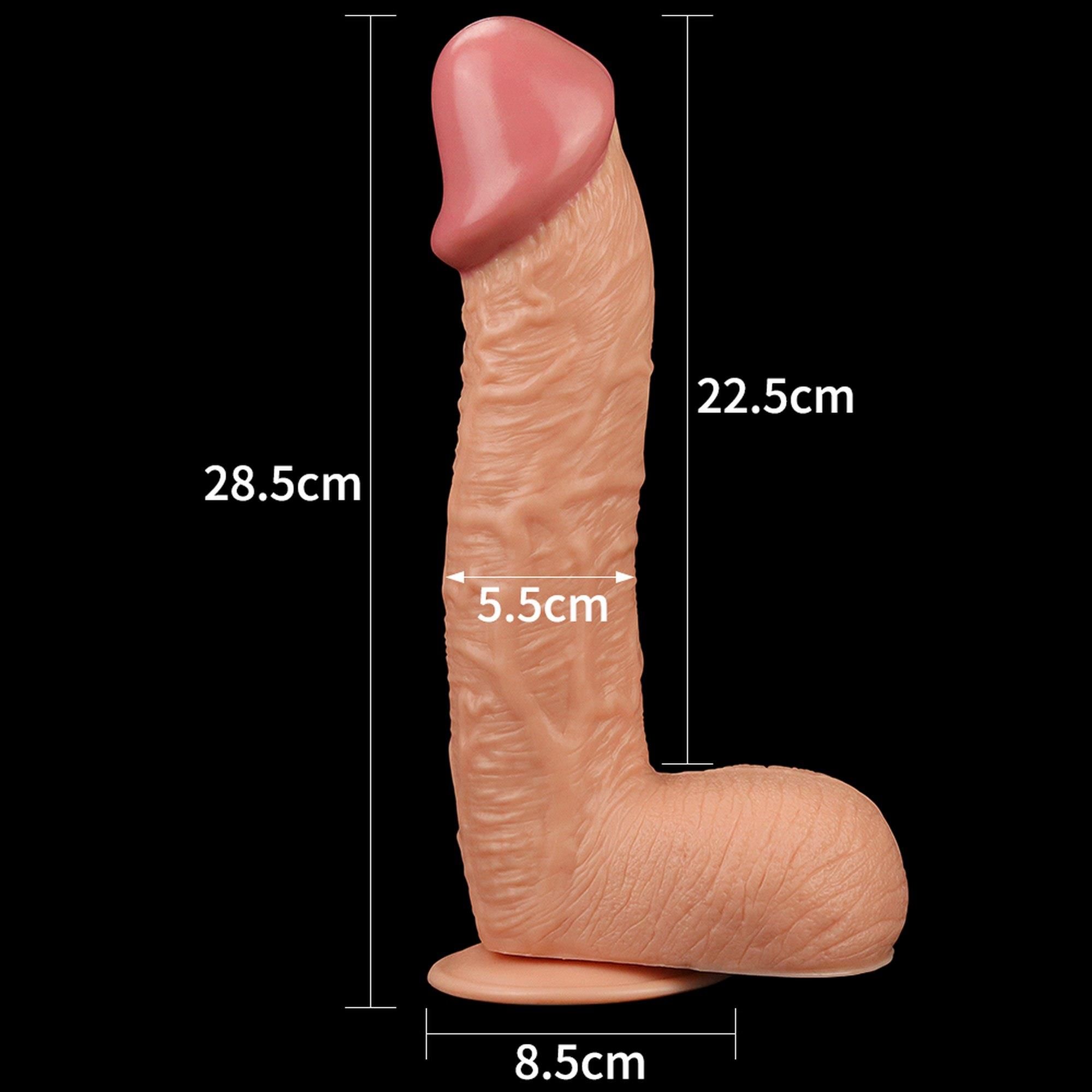 Великий фалоімітатор LoveToy Legendary King Sized Realistic, 28 см (тілесний)