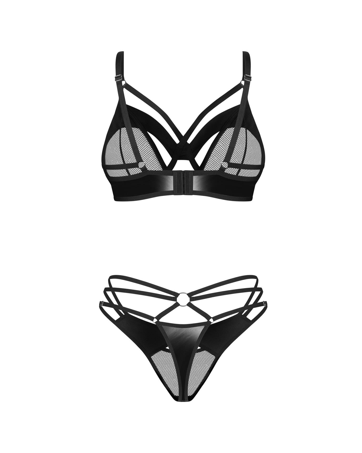 Комплект белья Obsessive Dominna, S/M (черный)