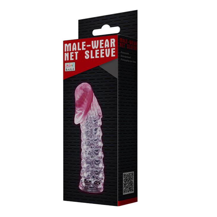 Насадка на пенис Baile Male-Wear Net Sleeve, 11.7 см (розовый)