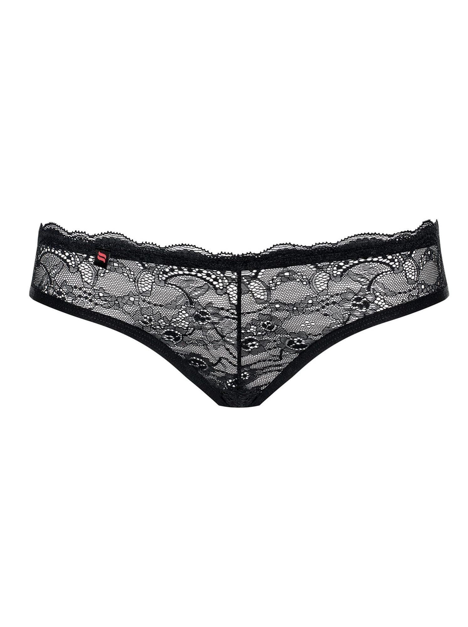 Эротические трусики Obsessive Frivolla, S/M (черный)
