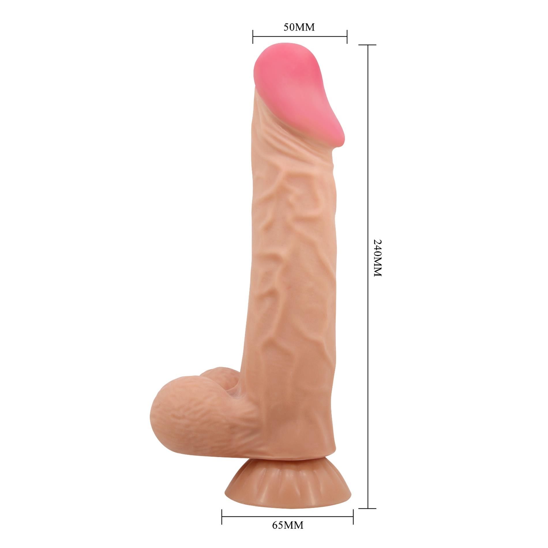 Вибратор Baile Sliding Skin Sadik 9,4'', 24 см (телесный)