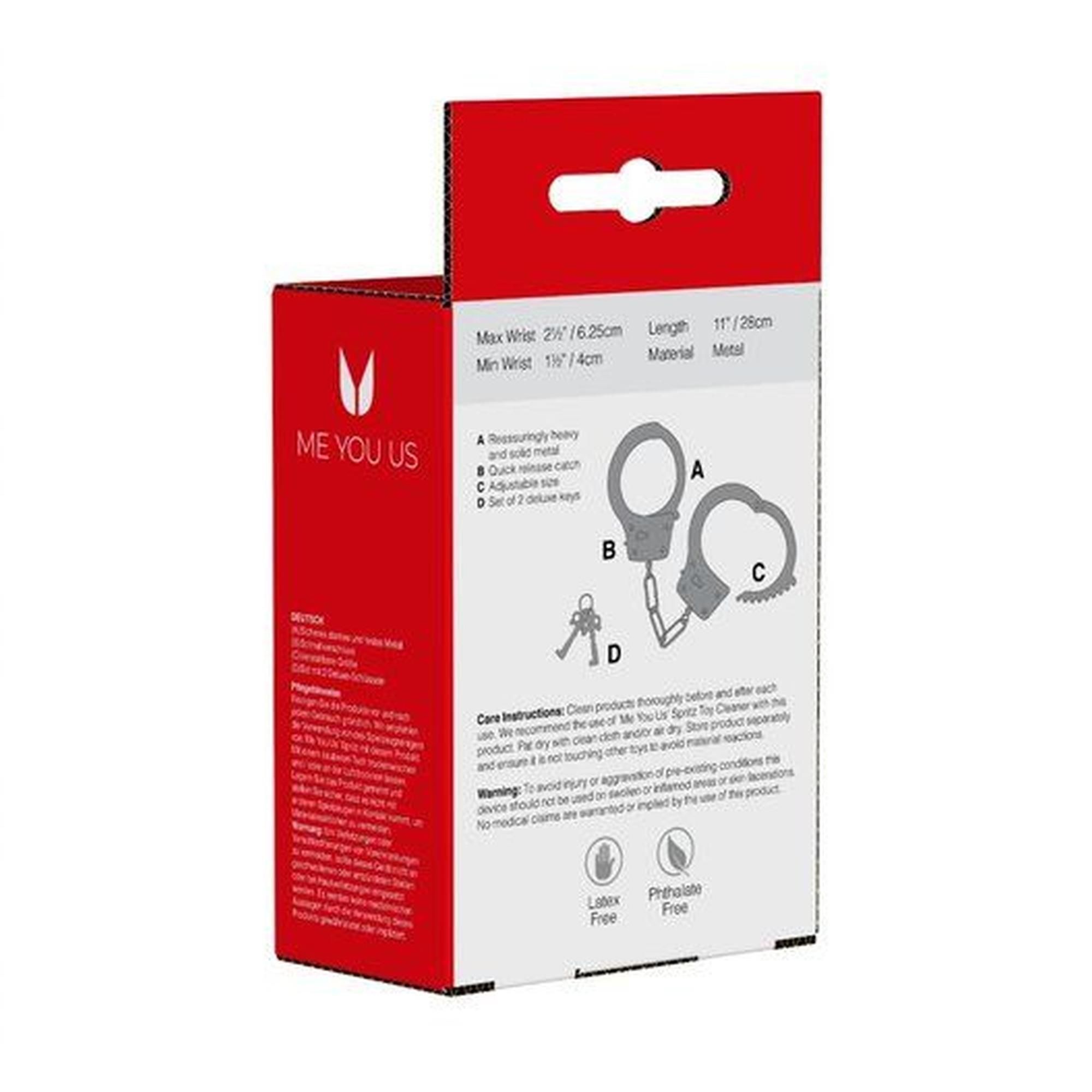 Наручники металеві Heavy Metal Handcuffs Kinx, 26 см (сріблястий)