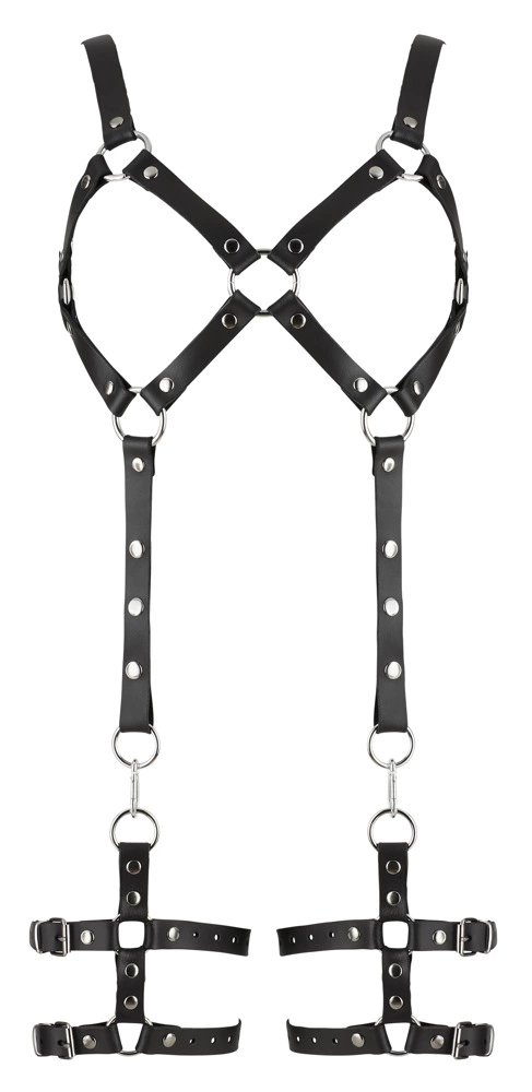 Uprząż Zado Leather Harness, S/M (czarny)