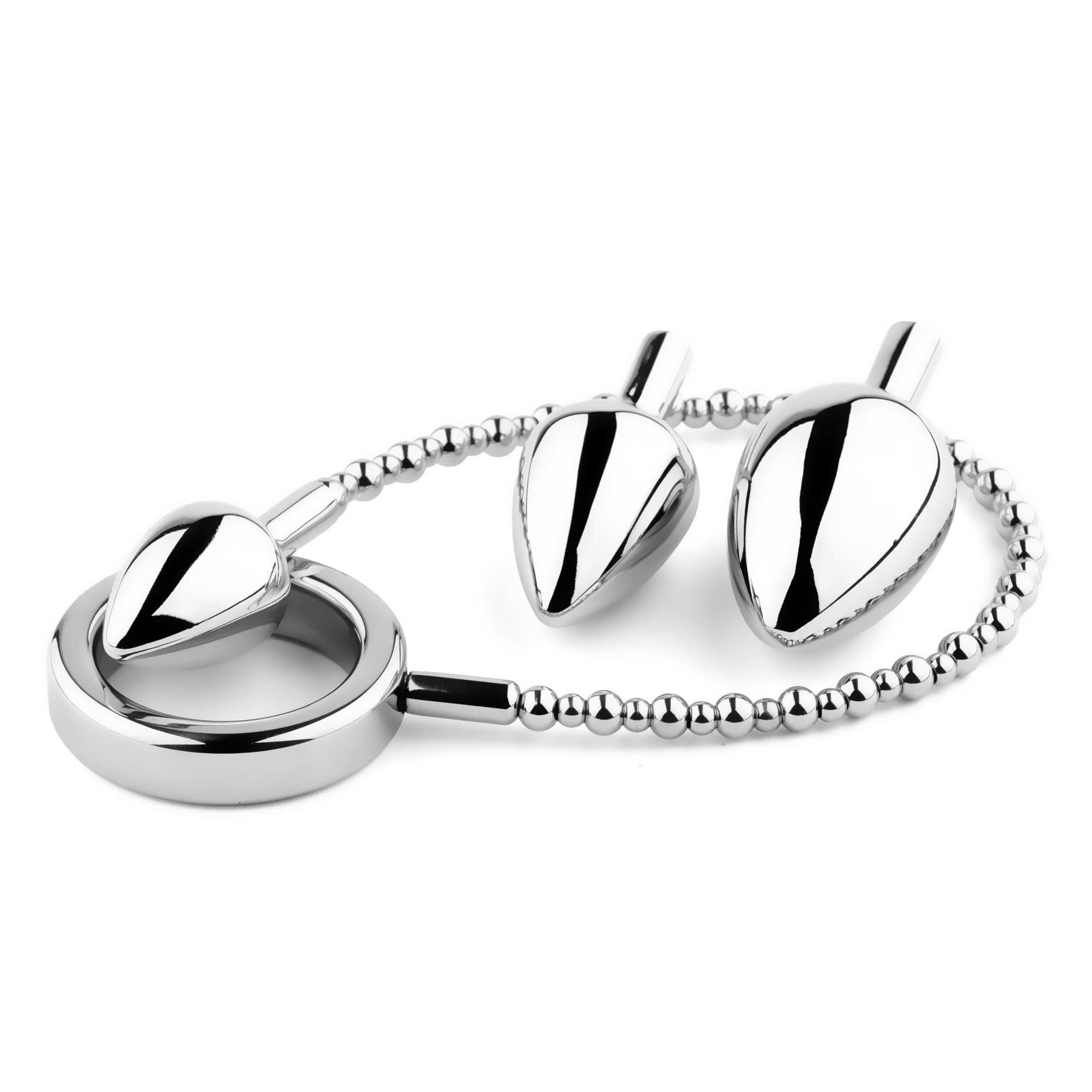 Анальная пробка B - Series HeavyFun Jewellery № 4, 43 см (серебристый)