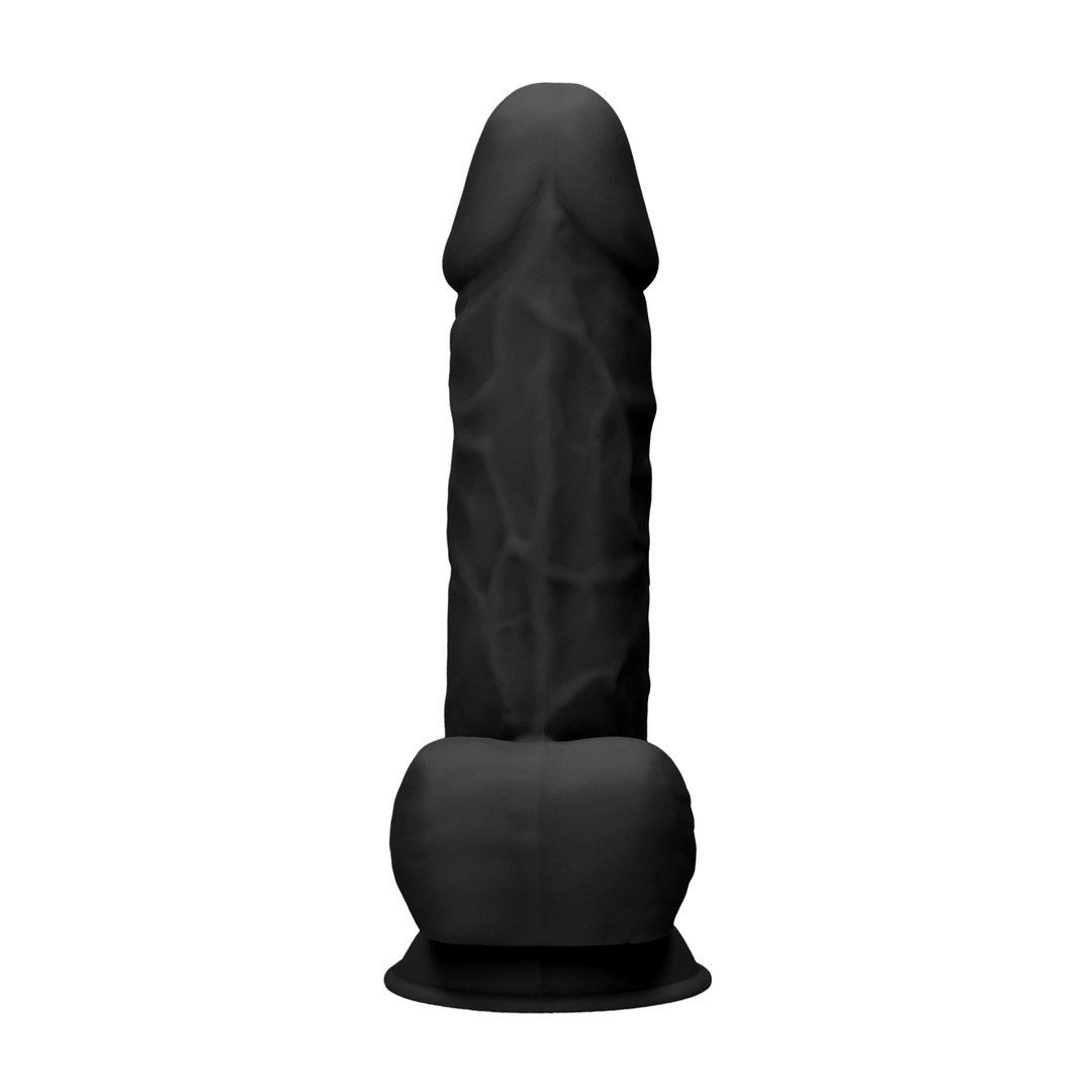 Фаллоимитатор RealRock With Balls, 21.6 см (черный)